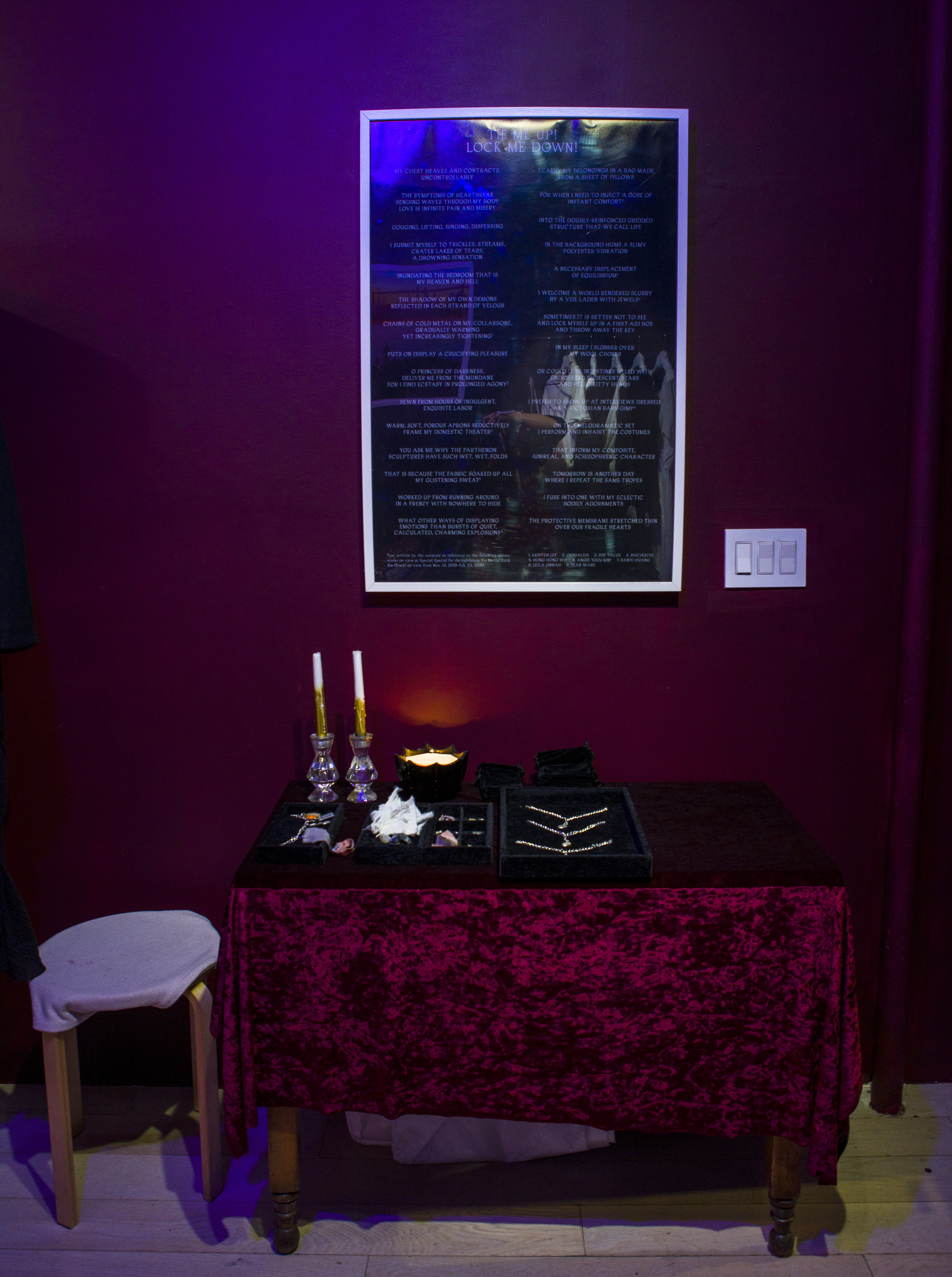 poster and table